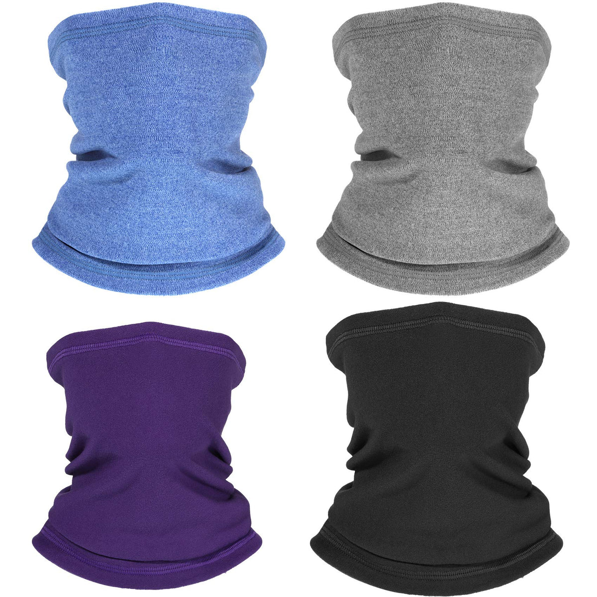 Syhood 4 Pieces Kids Neck Warmer Gaiter Winter Protective Face Covering Scarf for Skiing Hiking Cycling Outdoor Sports