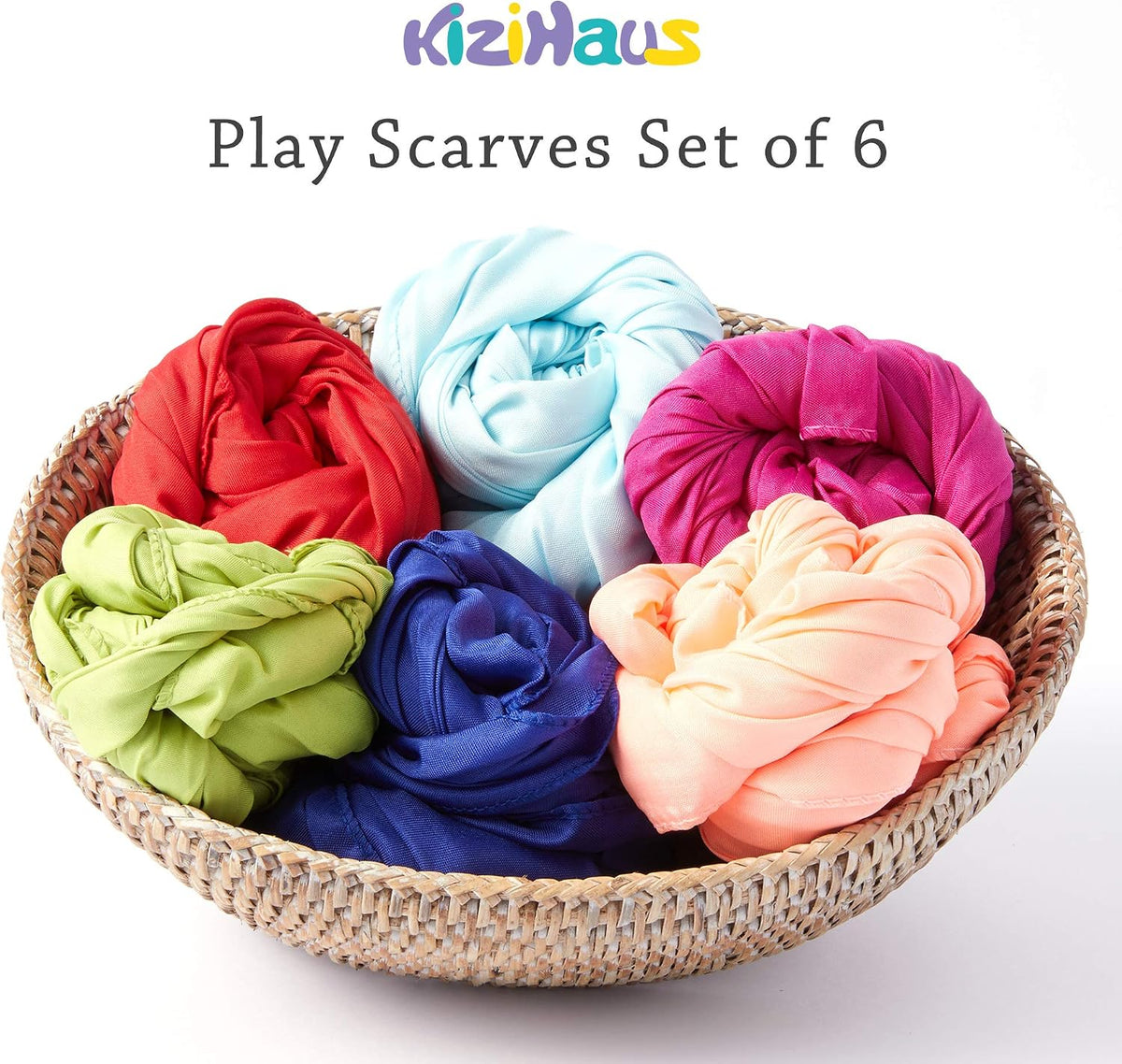 Play Scarves Set of 6 with a Storage Bag for Kids