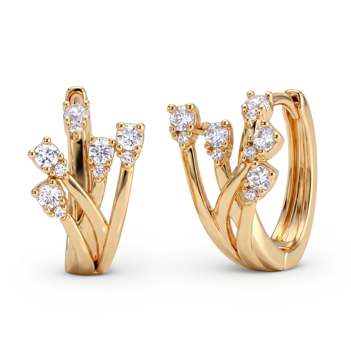 VACRONA Cubic Zirconia Huggie Earrings 14k Gold Plated Tiny Earrings Small Huggie Hoop Earrings Simple Lightweight Hoops Gift for Women