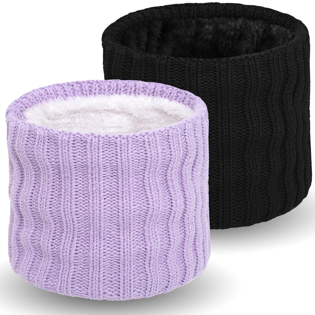 Wandx Kids Winter Neck Warmer Gaiter Knitted Infinity Scarf for Boys Girls