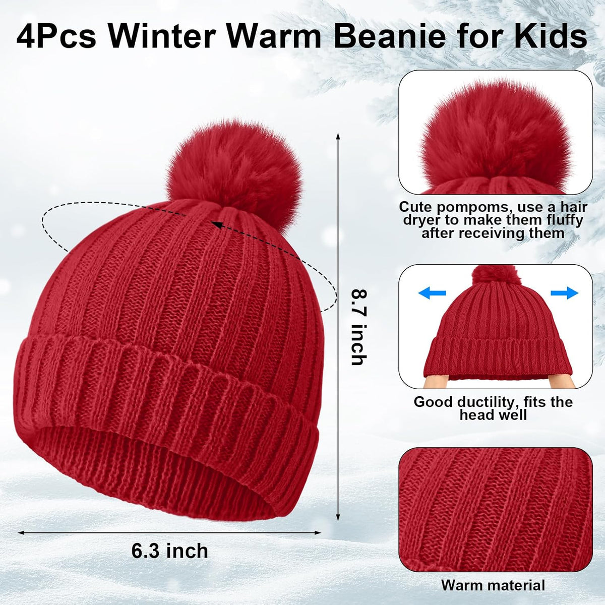 JaGely 18/12 Pcs Kids Hat Gloves Scarf Winter Set