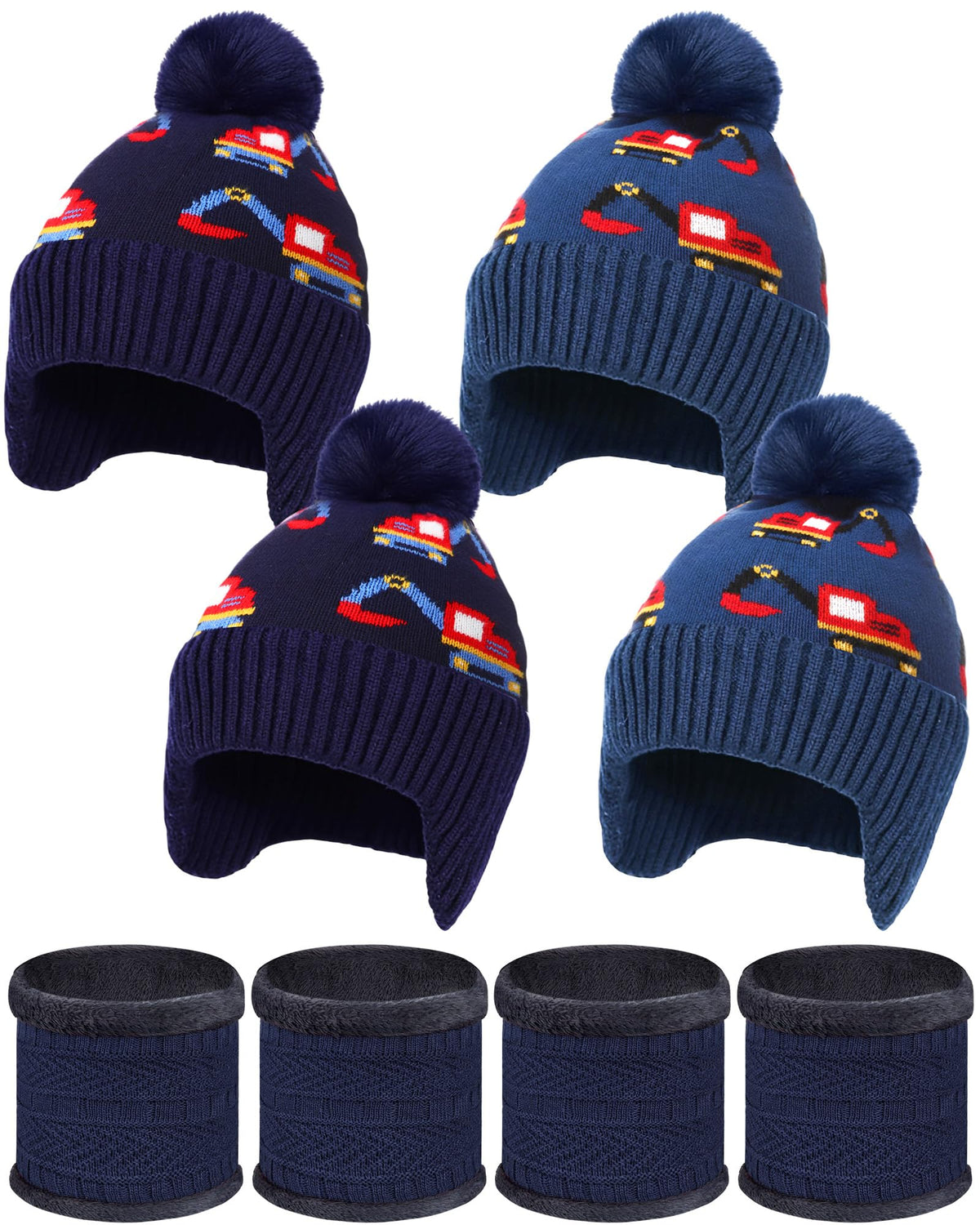 4 Sets Kids Winter Hat and Scarf Set