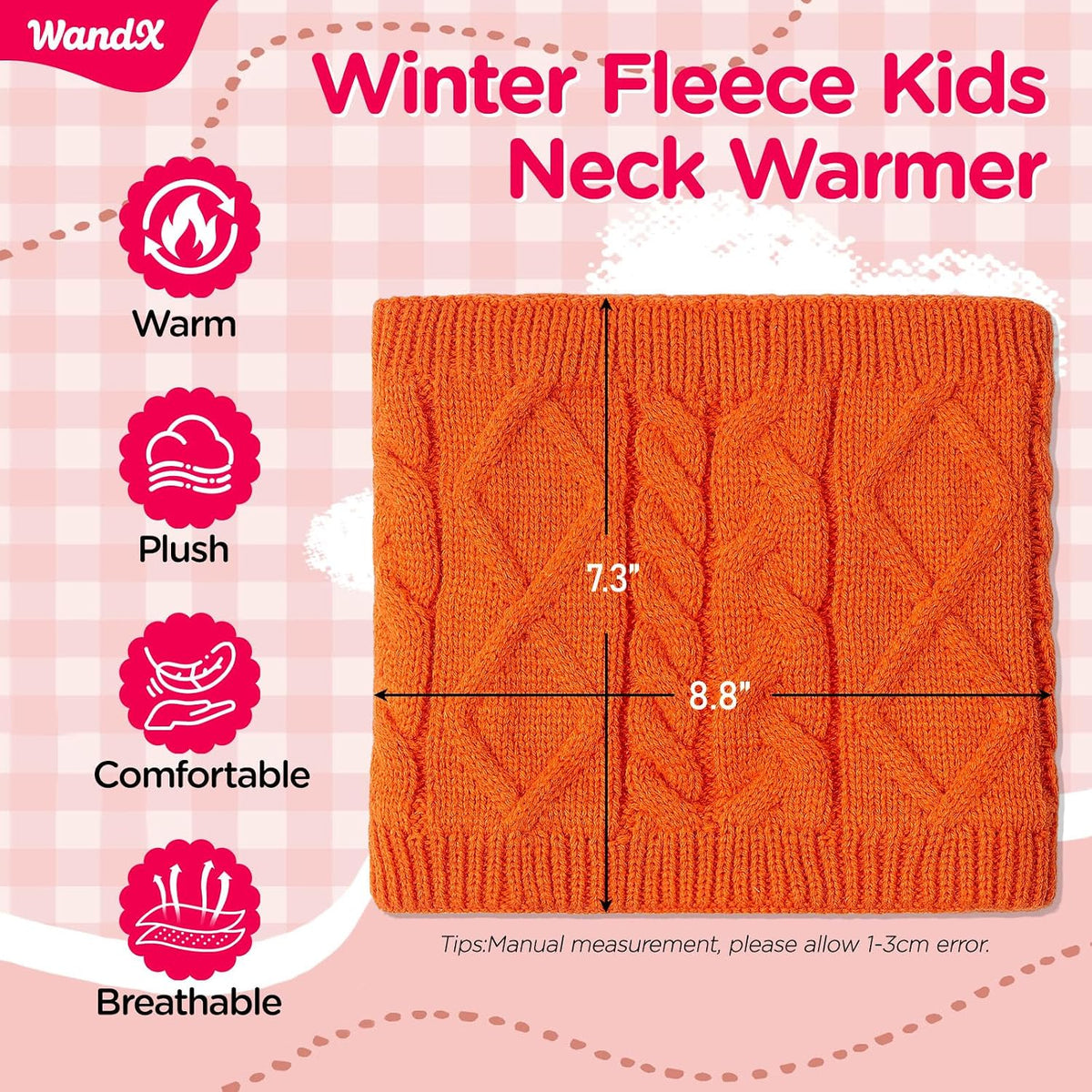 Wandx Kids Neck Warmer Gaiter Winter Infinity Scarf for Boys Girls