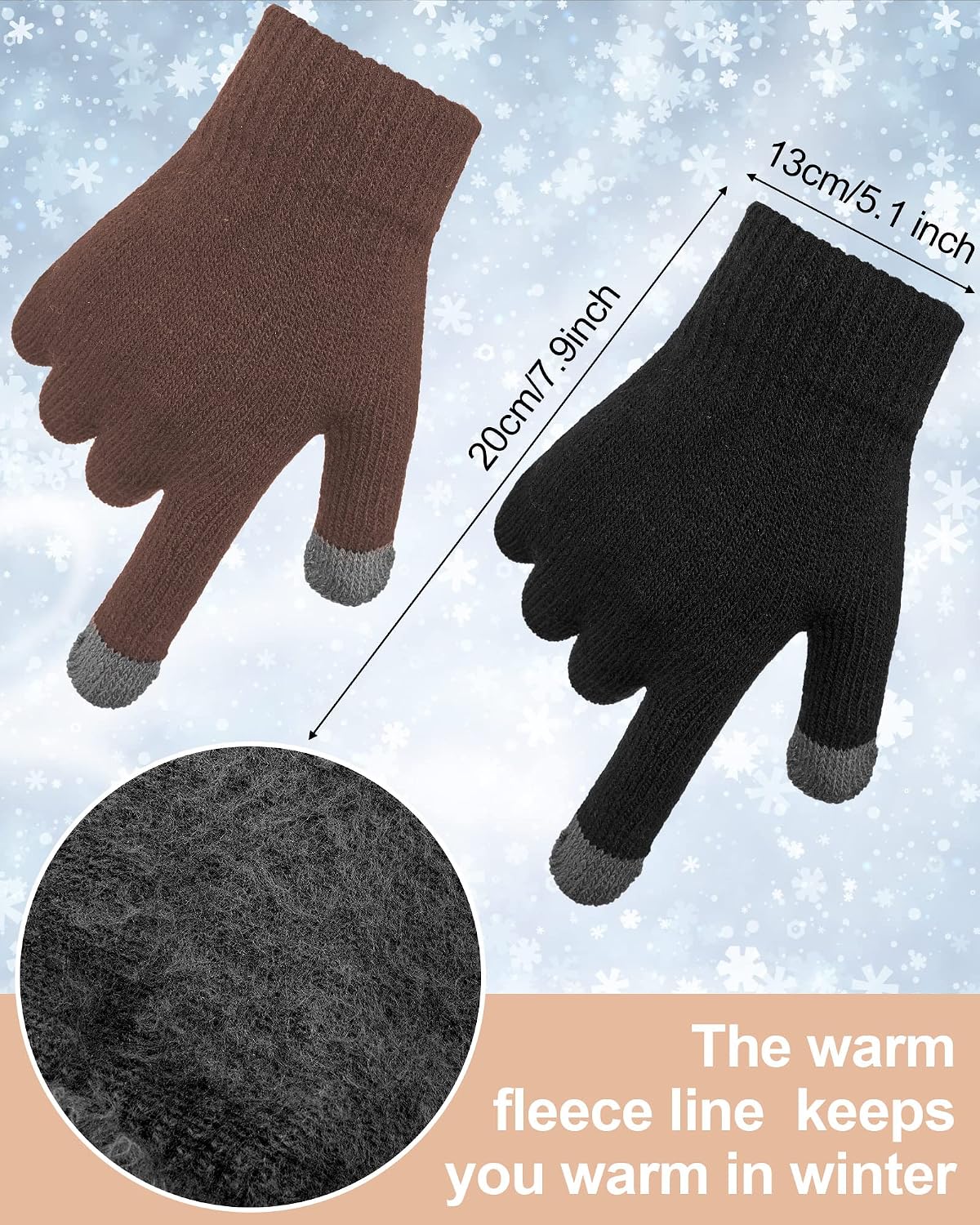 JenPen 6 Pcs Kids Winter Hat Scarf Touchscreen Gloves