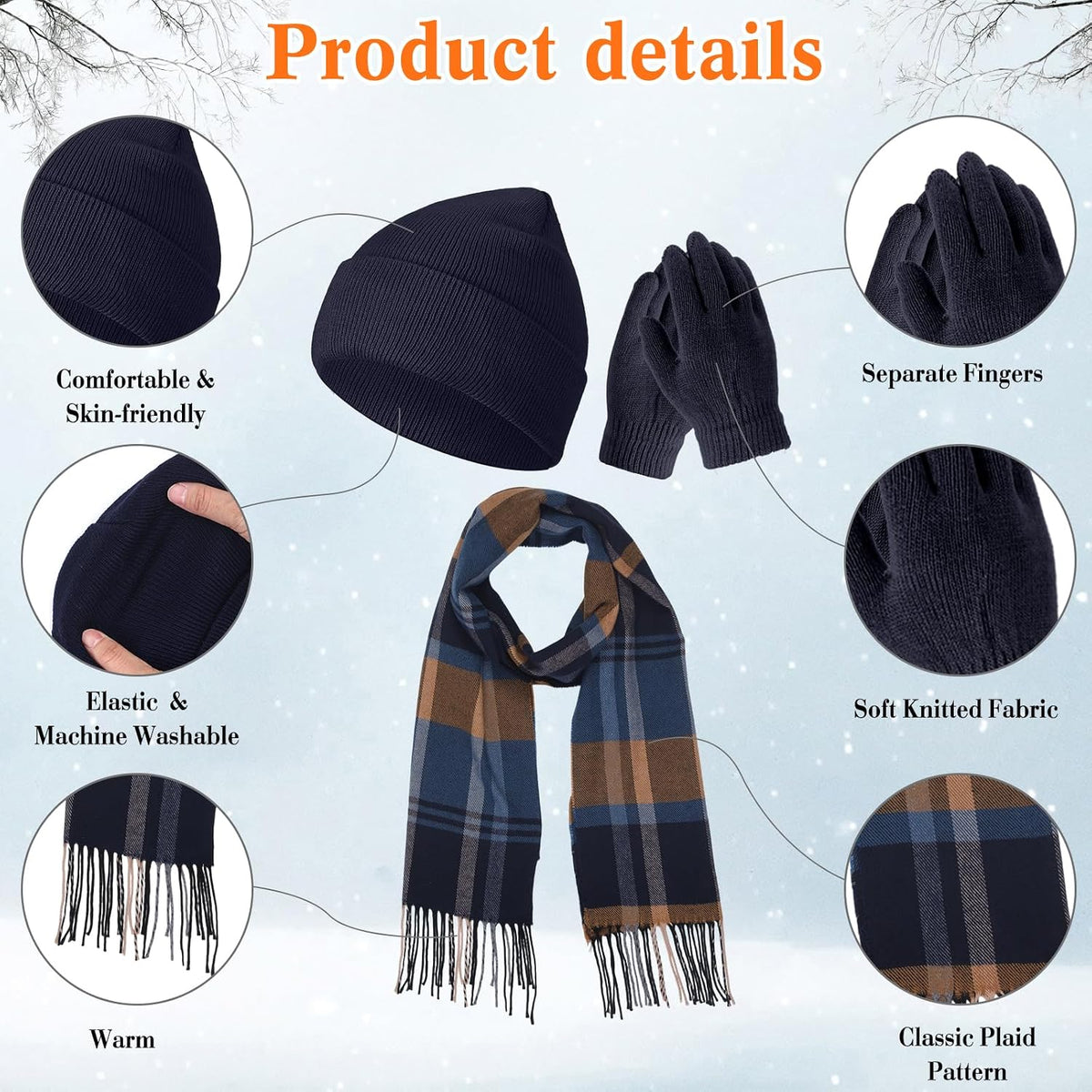 JaGely Kids Winter Hat Scarf Gloves Set