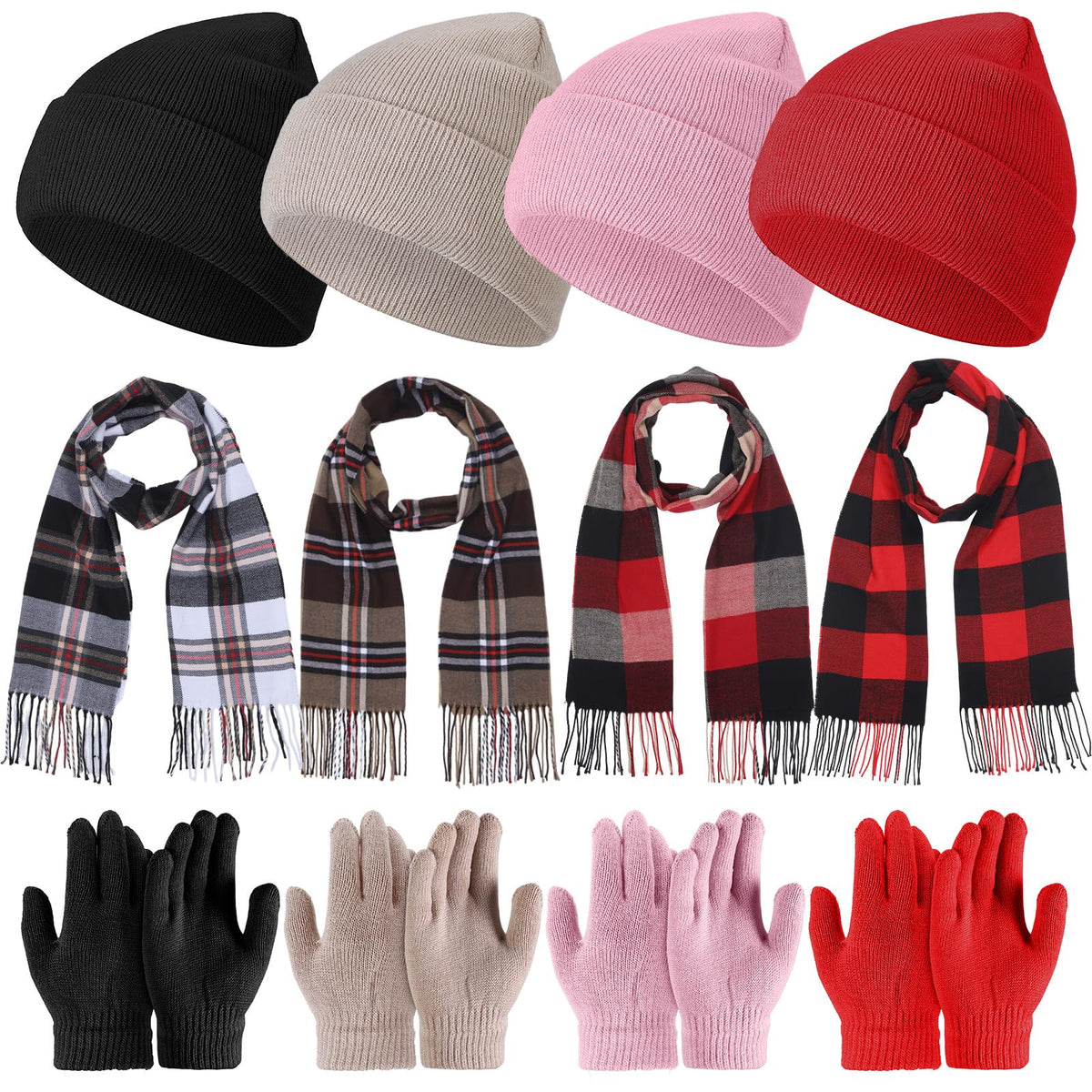 JaGely Kids Winter Hat Scarf Gloves Set