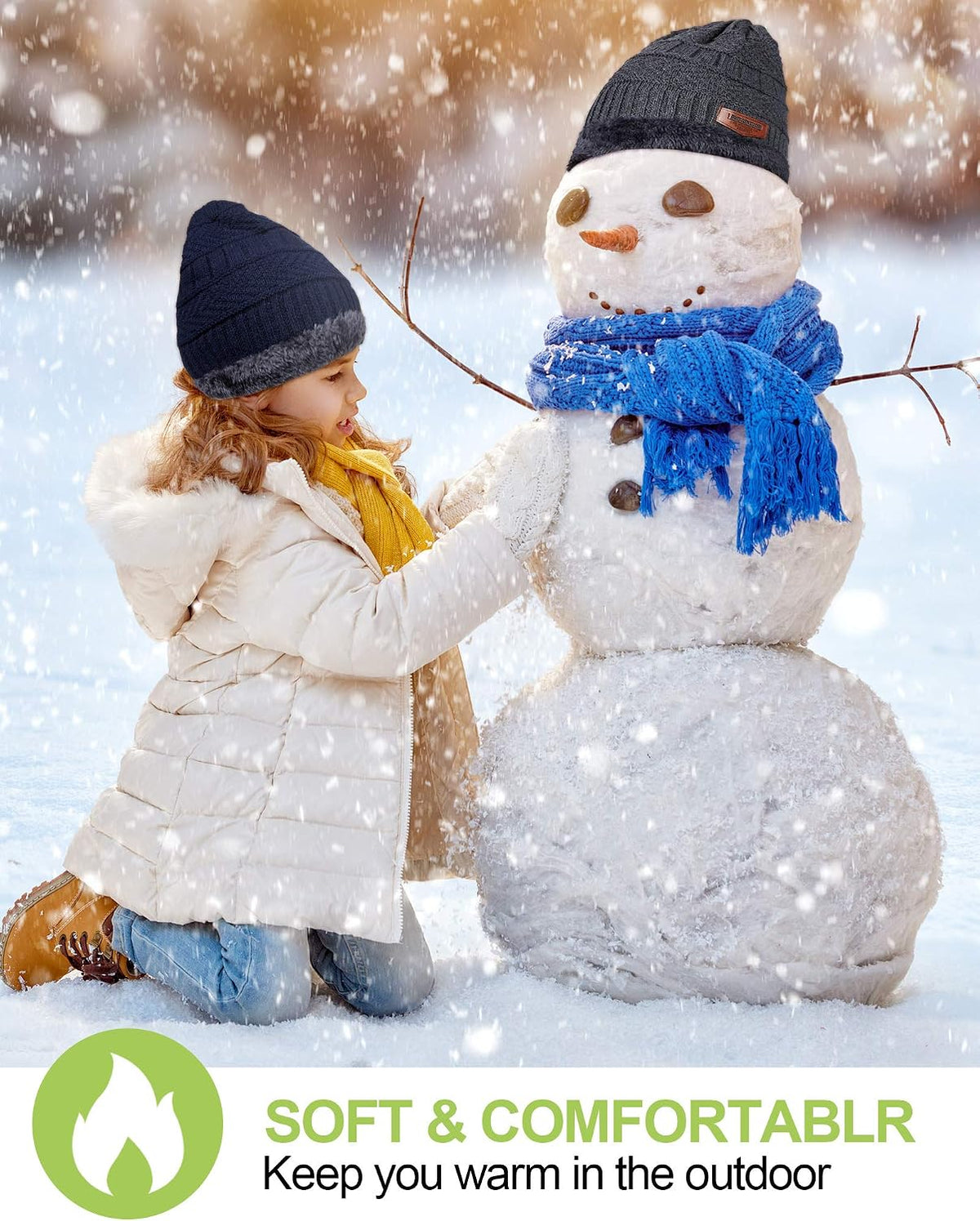 4 Sets Kids Winter Hat and Scarf Set