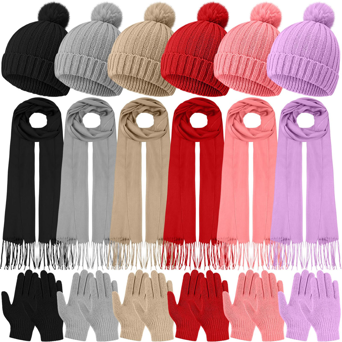 JaGely 18/12 Pcs Kids Hat Gloves Scarf Winter Set