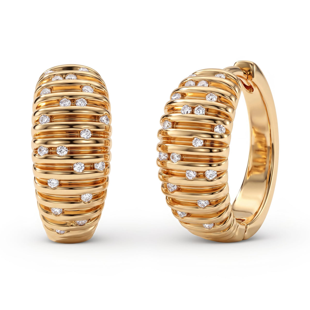 VACRONA Cubic Zirconia Huggie Earrings 14k Gold Plated Tiny Earrings Small Huggie Hoop Earrings Simple Lightweight Hoops Gift for Women
