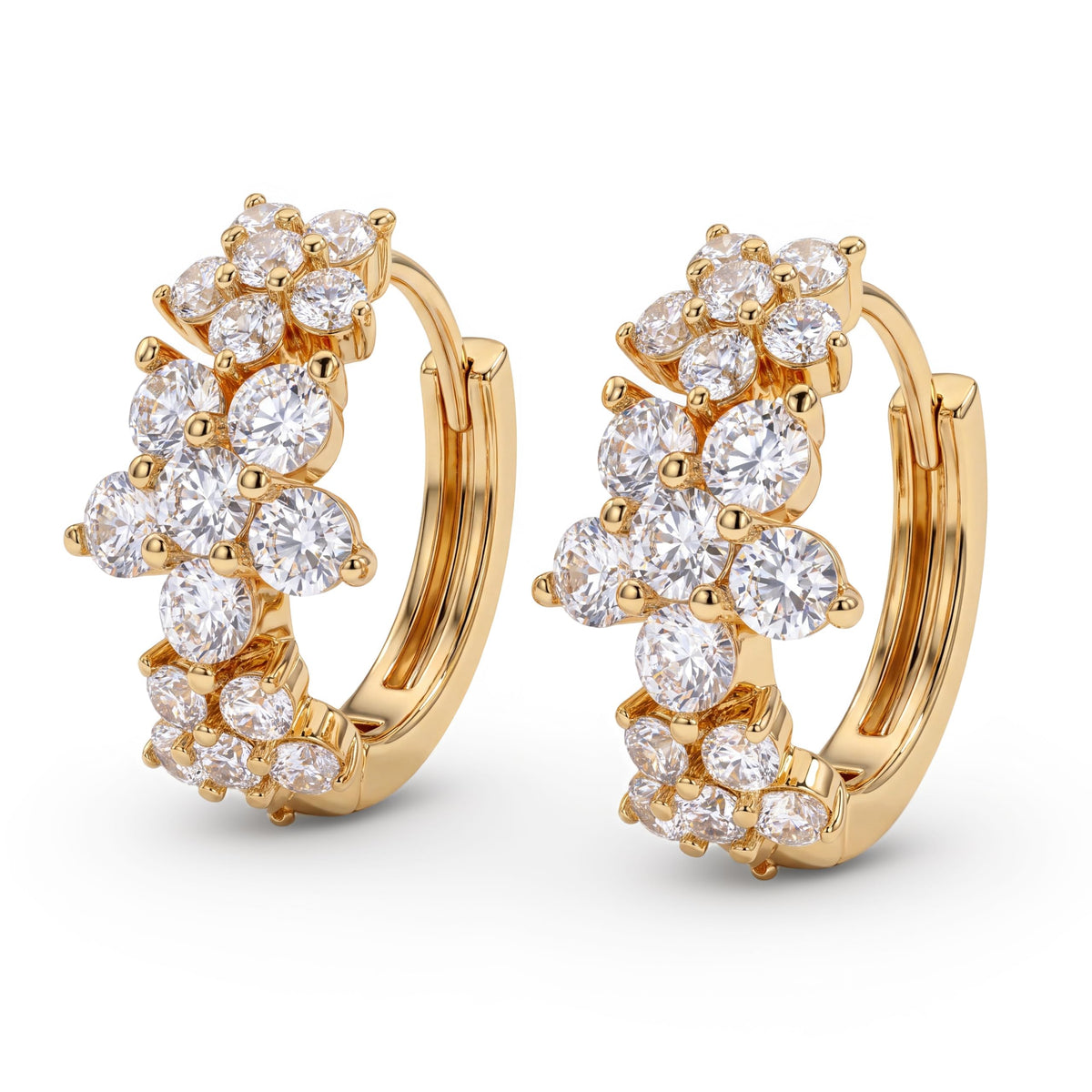VACRONA Cubic Zirconia Huggie Earrings 14k Gold Plated Tiny Earrings Small Huggie Hoop Earrings Simple Lightweight Hoops Gift for Women