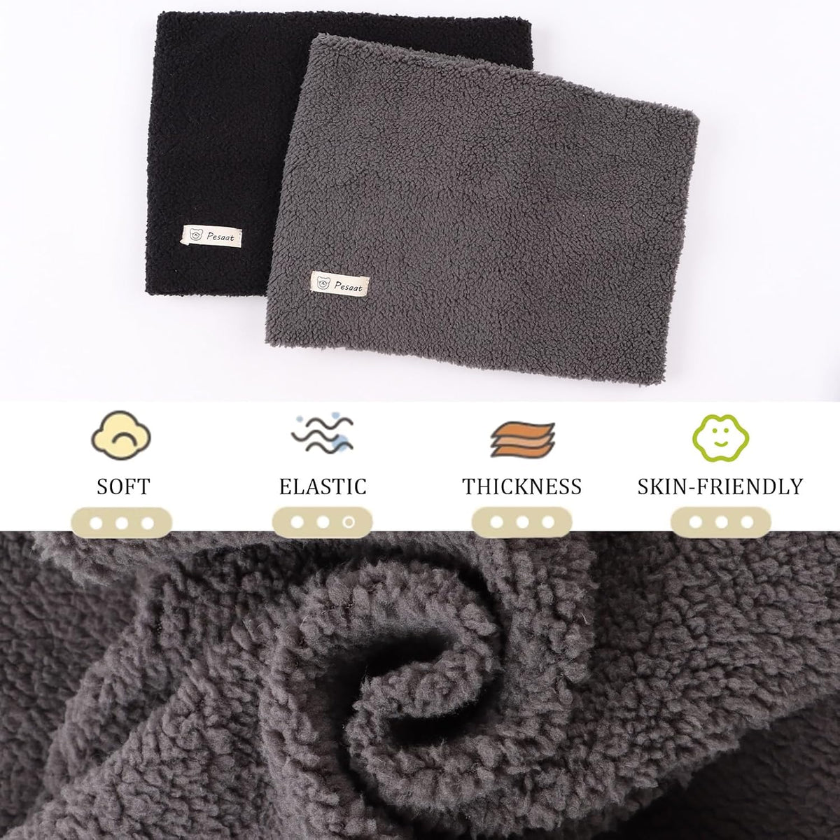 Zsedrut Fleece Warm Kids Scarf Thick Velvet Boys Girls Round Scarves Winter