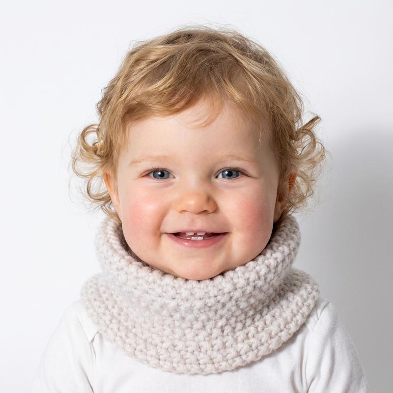 Toddler Girls' Plain Knit Cowl Neck Warmer - Soft and Thick, Non-Bulky Thick Knit Winter Sports Outdoor Accessory, Christmas Gift