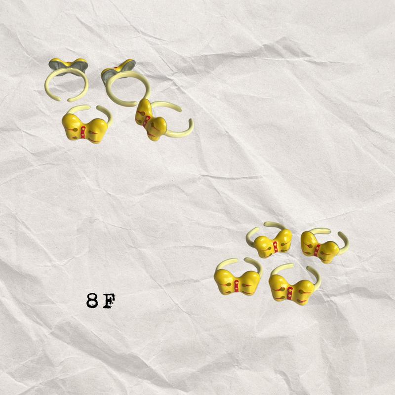 Handmade Bow Rings Cold Enamel Non Tarnish Size Adjustable Open Rings Stackable Retro Whimsical Fun Funky Chunky Y2K Colorful