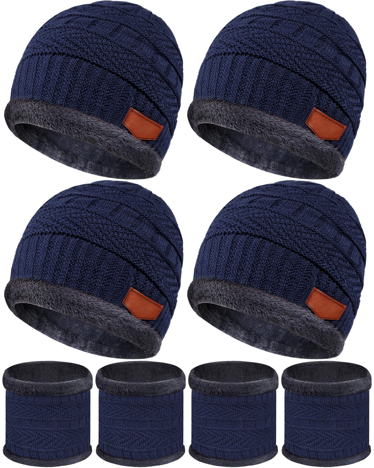 4 Sets Kids Winter Hat and Scarf Set