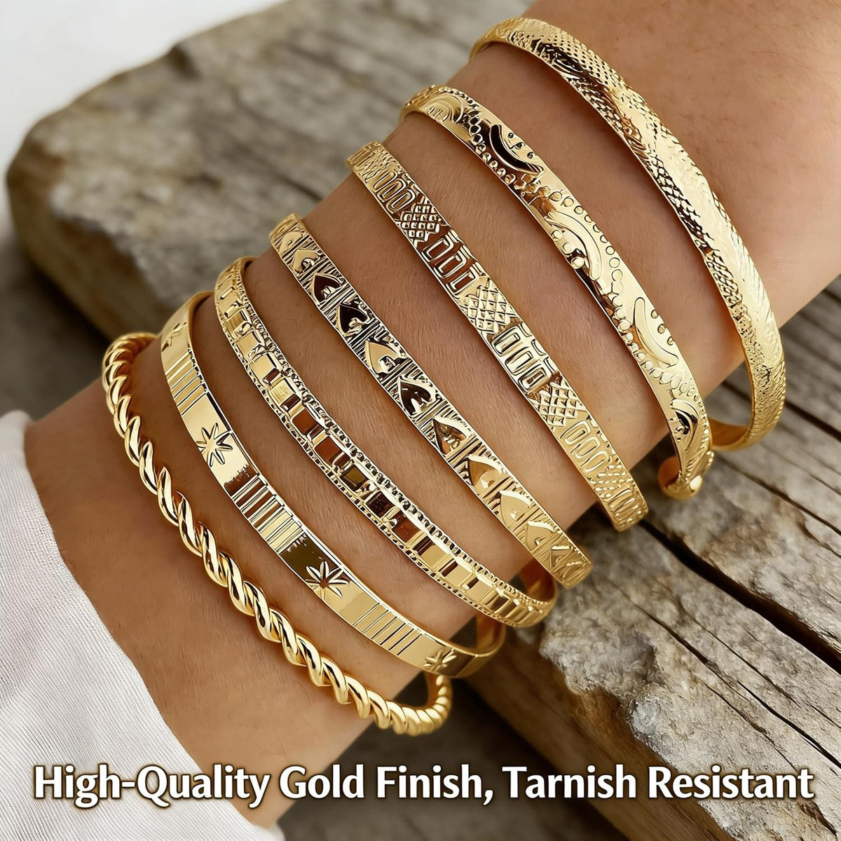 7 Pcs Boho Thick Chain Set Women Gold Twisted Rope Wrist Bracelets Textured Fashion Festival Chunky Jewelry Gold Plated Bracelets Bracelet Stackable Silver