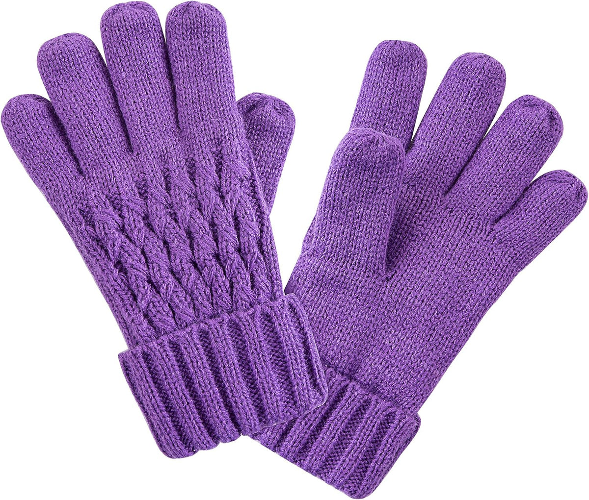 Kids Pompom Winter Beanie Hat Scart Gloves Set,Boys Girls Knitted Fleece Lined Woollen Hat for Children's 3-9 Years