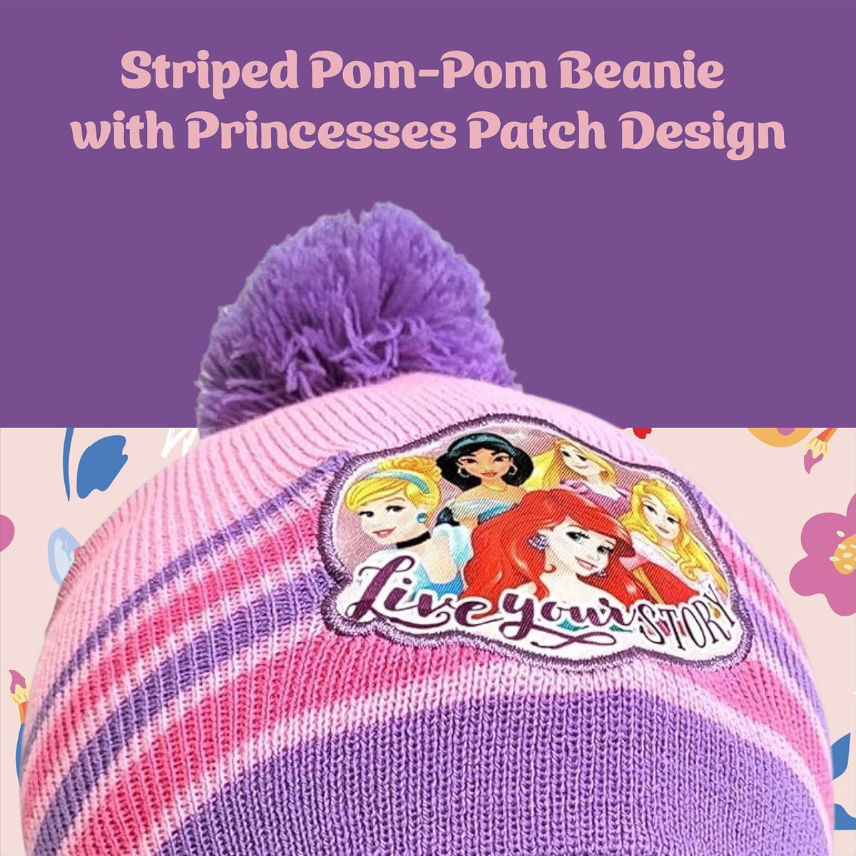 Disney Girls Toddler Winter Hat and Mittens Set Ages 2-4 Or Minnie Mouse Hat and Kids Gloves Set for Ages 4-7