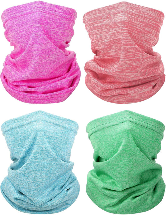 SATINIOR 4 Pcs Kids Neck Gaiter Face Cover Scarf