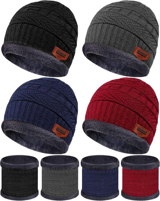 4 Sets Kids Winter Hat and Scarf Set