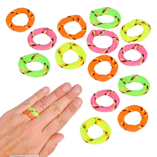 Kids' Friendship Plastic Rings Party Favor Set - 16-Pack, 2in Colorful Kids' Costume Jewelry Accessories