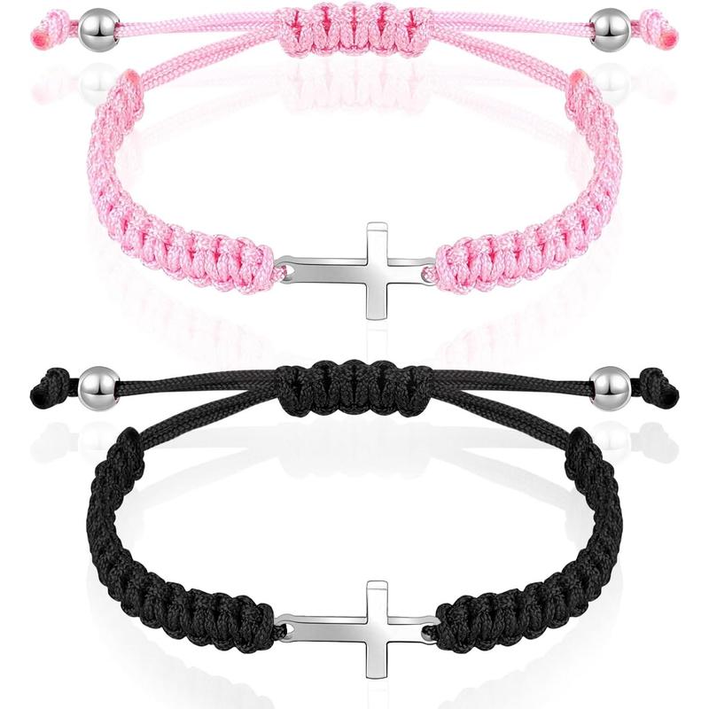 Bracelet  Christian Matching Couple Friendship Adjustable Bracelets for Women Men Mom Father BFF Sister First Communion Baptism Confirmation Easter Grad Christmas