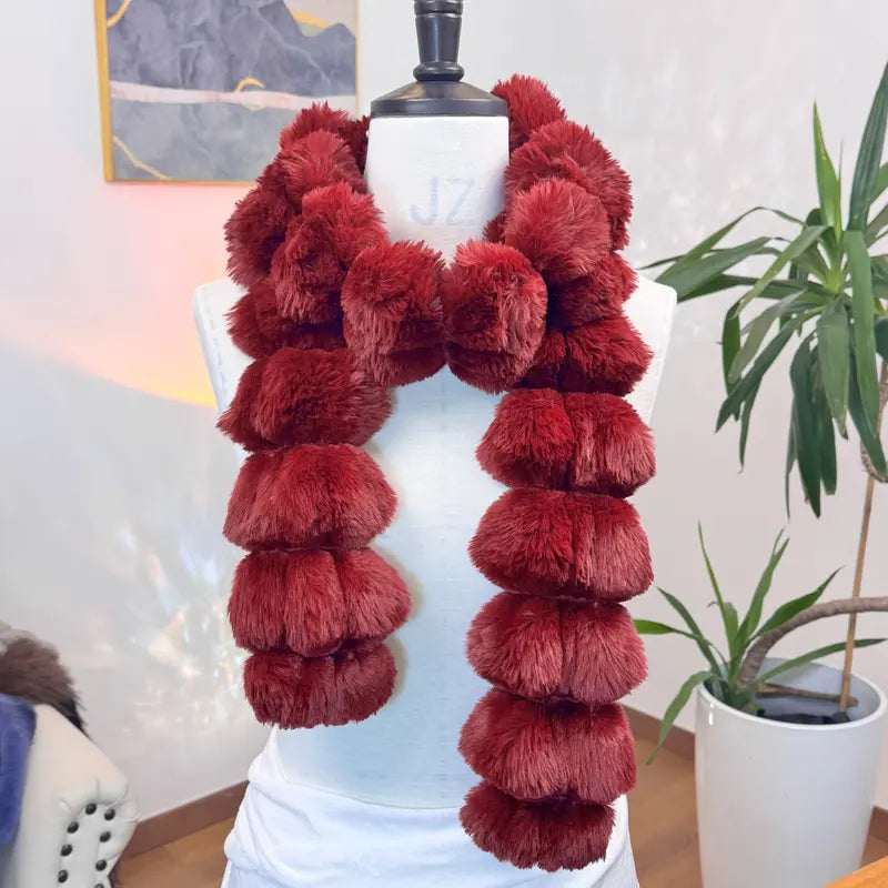 Luxurira Faux Fur Winter Scarf Simple  Accessory for Women Cold Wash Friendly Faux Fur Material 160cm x 8cm