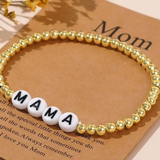 Letter Pattern Beaded Bracelet, Fashionable Jewelry for Women & Girls, Trendy All-match & Exquisite Jewelry for Birthday Gift, Matching Bracelet