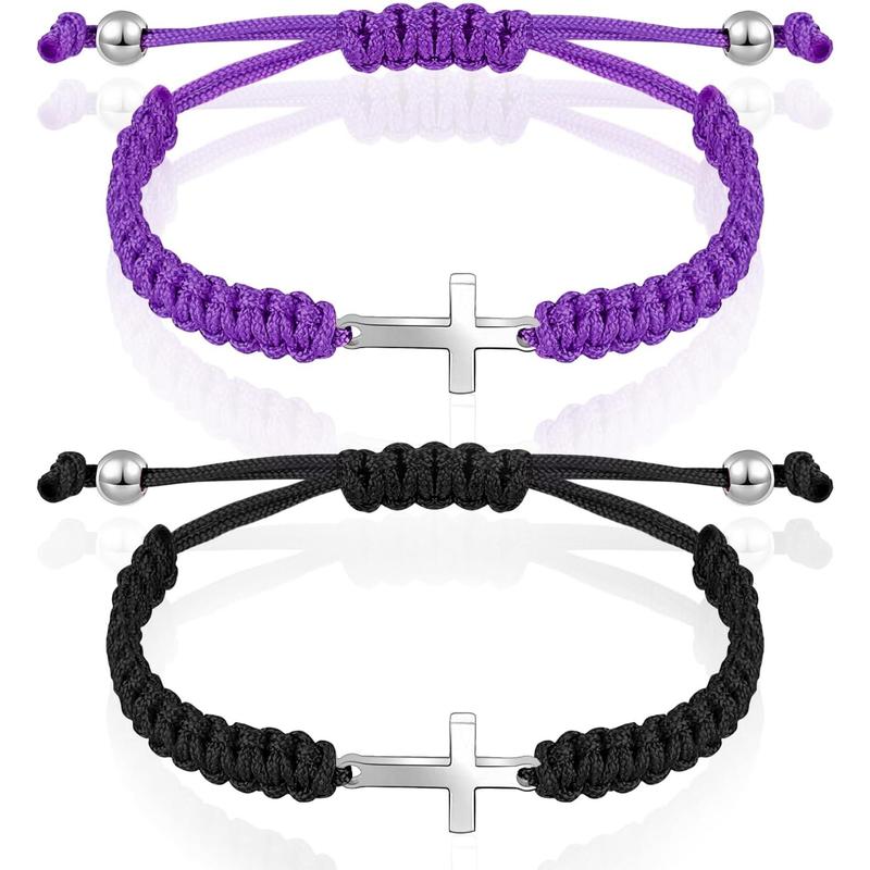 Bracelet  Christian Matching Couple Friendship Adjustable Bracelets for Women Men Mom Father BFF Sister First Communion Baptism Confirmation Easter Grad Christmas