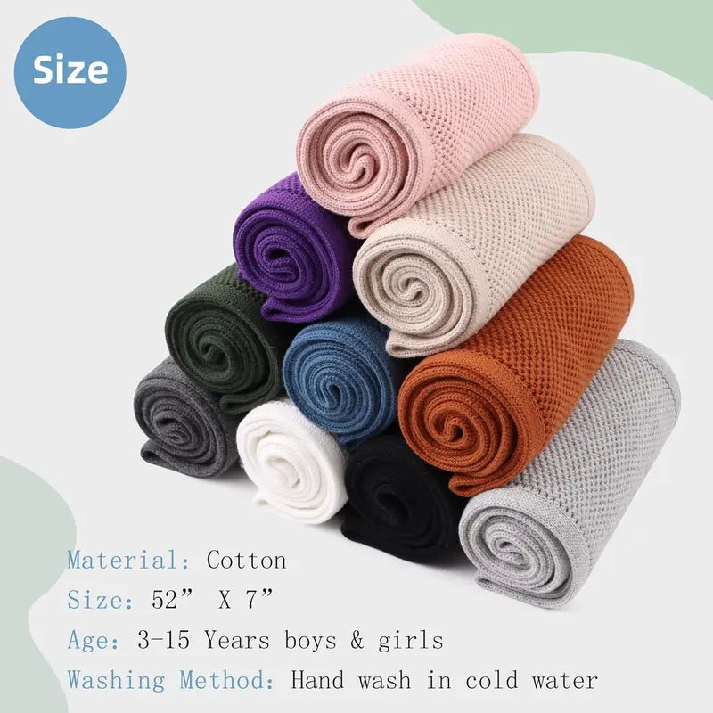 P-HDW010   Kids Winter Infinity Scarf Knit Toddler Boy Girls Scarves Cotton Outdoor Neck Warmer for Children 3-15 Years
