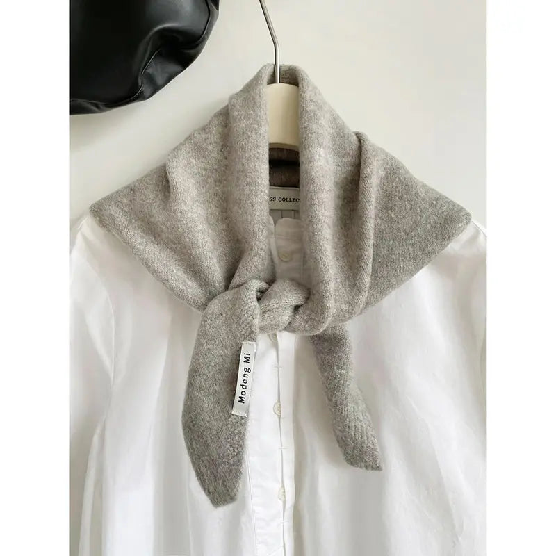 Winter Korea Knitted  Triangle Scarf Wool Warm Shawl Scarf Women Neck Protection Smallscarf Cashmere Scarf