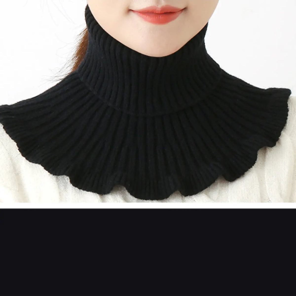 Winter New Arrival Thermal Fleece Knit Turtleneck Scarf for Women, Warm and Cold-Resistant Fashion Neck Gaiter, Versatile Fake Collar, Yarn, Fluffy Soft Scarf