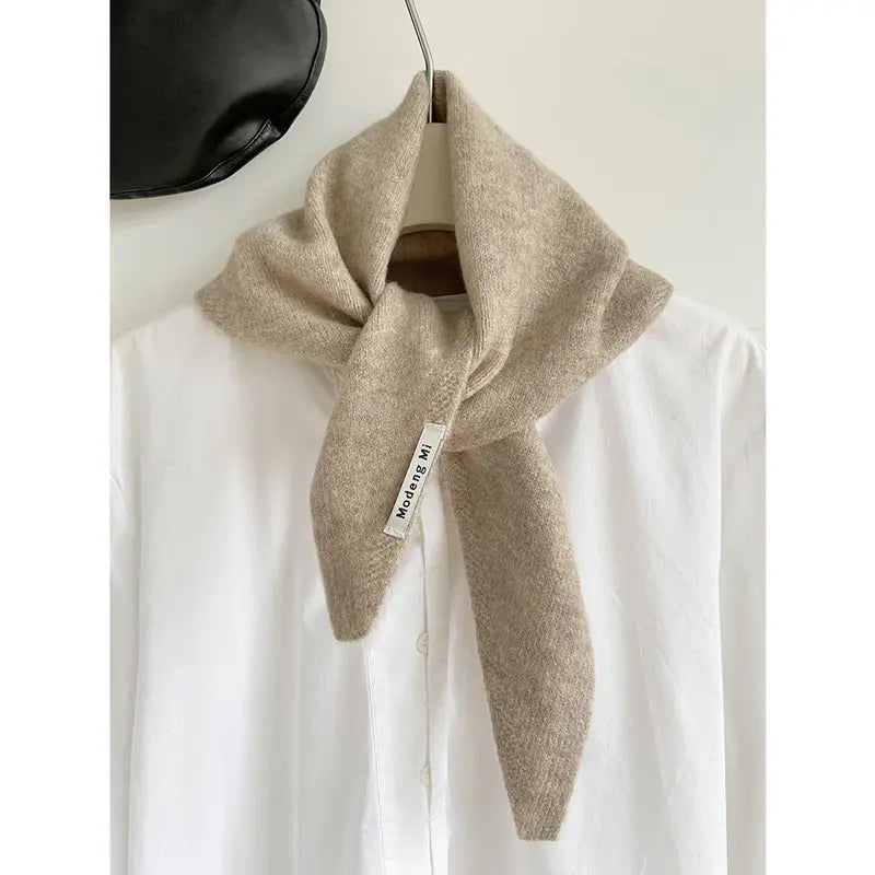 Winter Korea Knitted  Triangle Scarf Wool Warm Shawl Scarf Women Neck Protection Smallscarf Cashmere Scarf